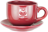 Ceramic Mugs: 19oz Color Soup Mug with Saucer